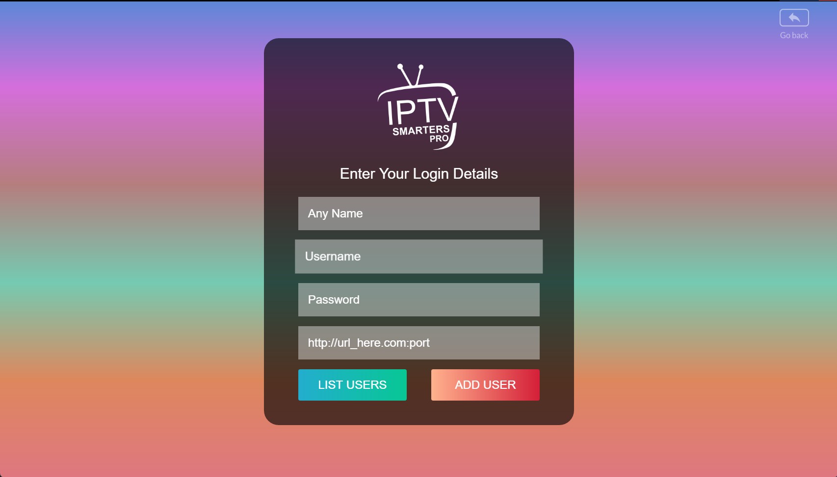 Completa todos los campos y toca ADD USER