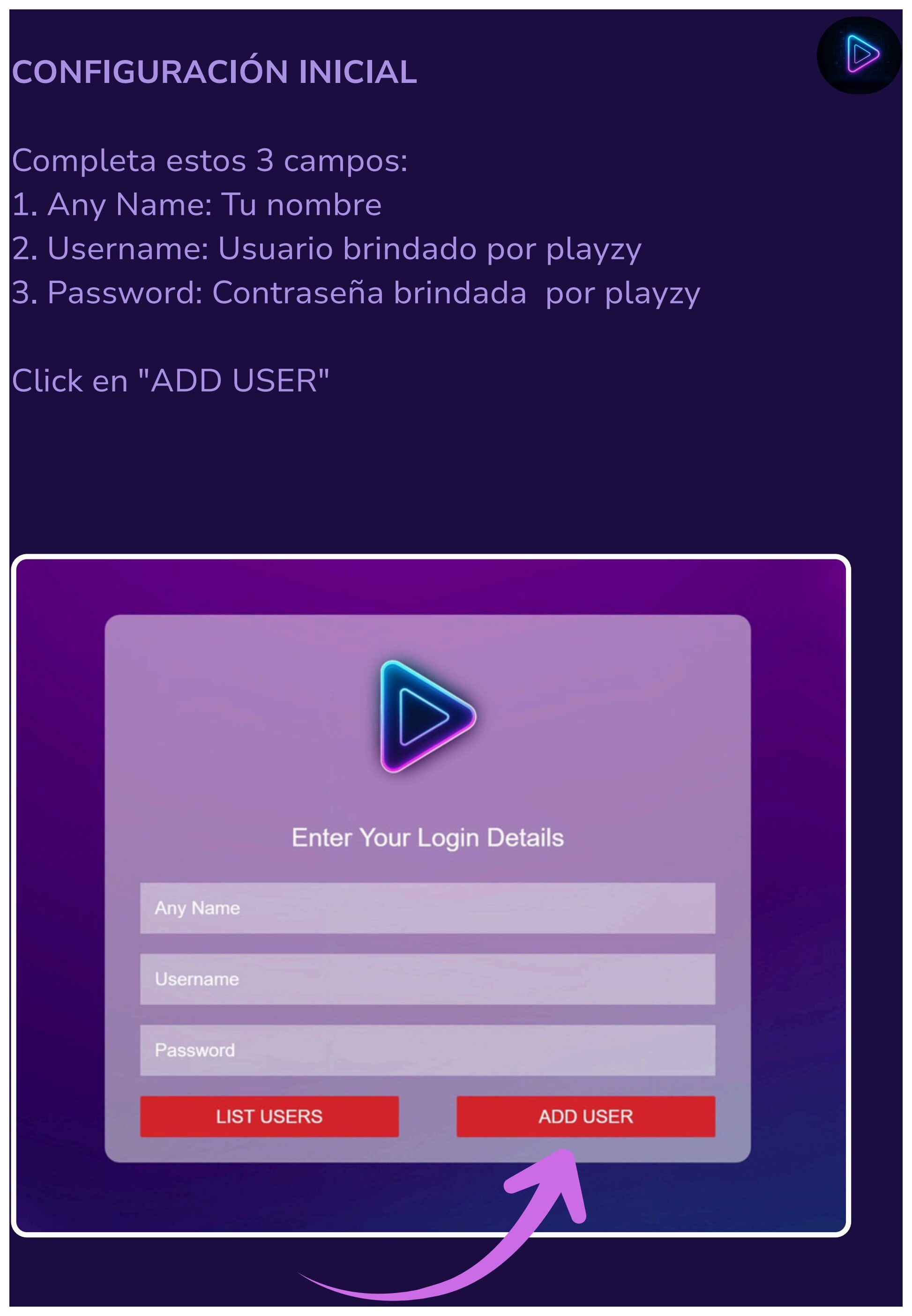 Configura tu cuenta Playzy
