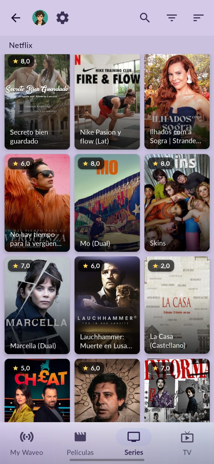 Catálogo de series — Netflix y más